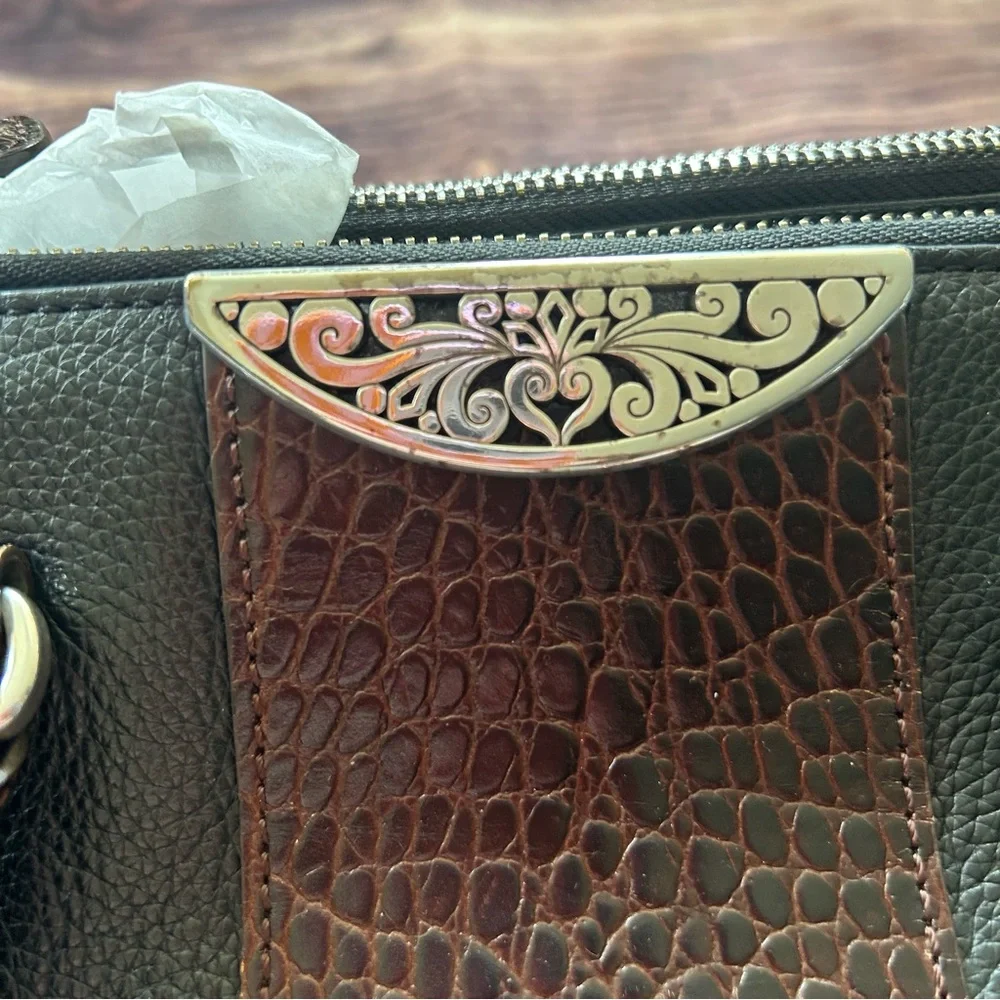 Brighton Leather Purse Black/Brown - Picture 2 of 7